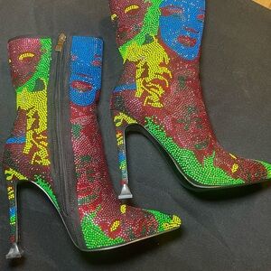 Vibrant Multicolor Heeled Boots